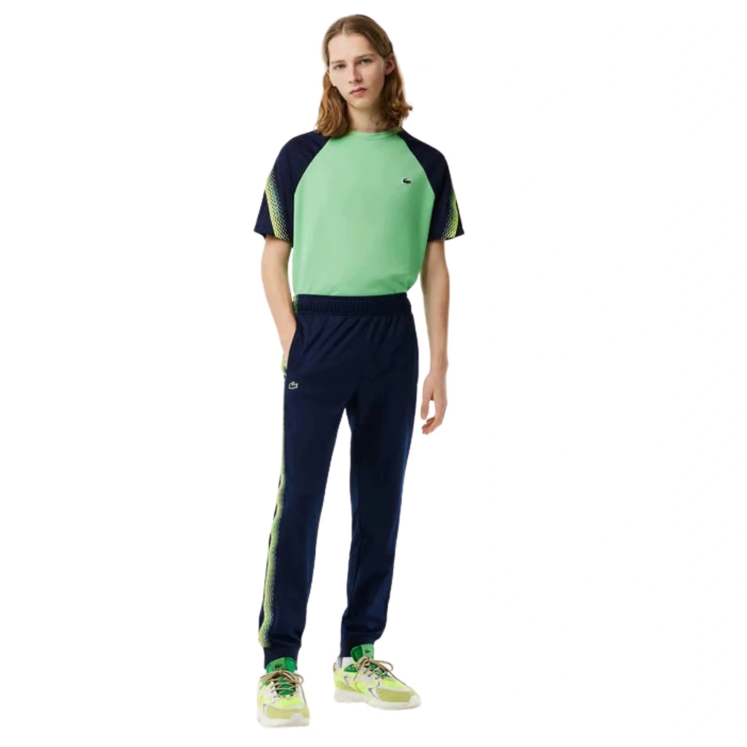 Pánské kalhoty Lacoste sportovní lehké teplákové modré na trénink vel.