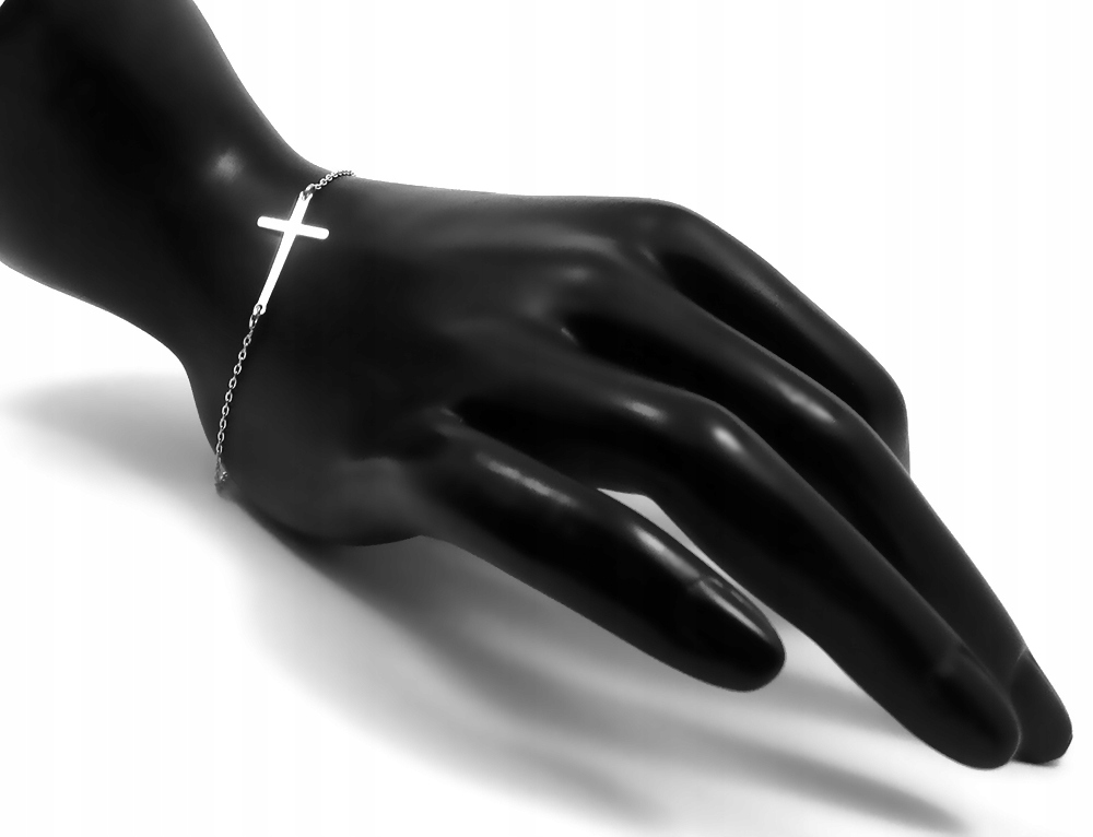 WŁOSKA BRANSOLETKA SREBRNA CELEBRYTKA KRZYŻYK ZE SREBRA 925 RODOWANEGO Marka EVE