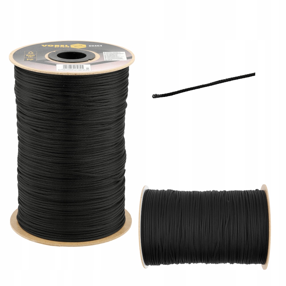 Pletené Lano Pp 3 MM 600 M Černé Vorel 69464