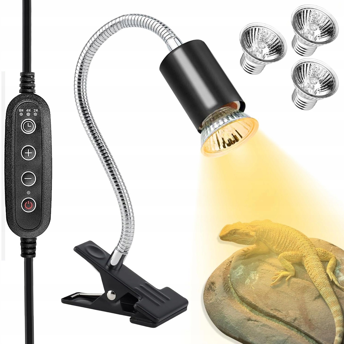 Želva Topná Lampa S Uva Uvb Žárovkou A Otočnou Svorkou O 360°
