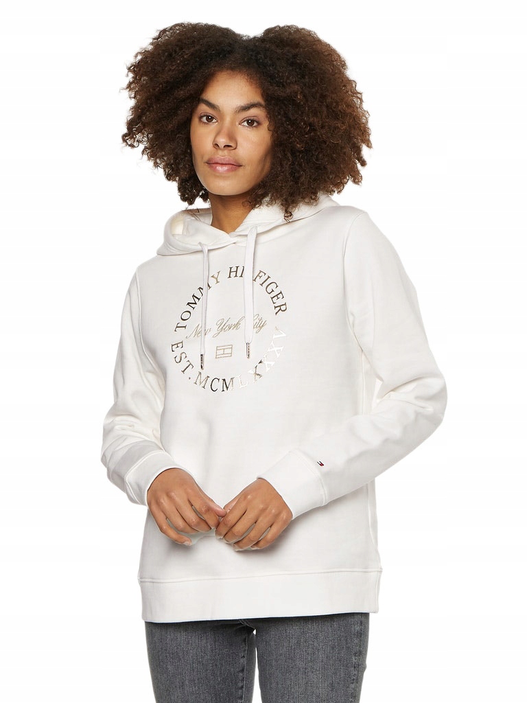 Tommy Hilfiger Bluza Damska Z Kapturem Ecru r. Xs