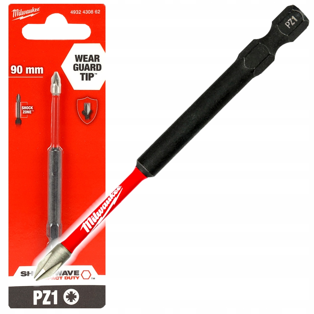 Końcówka wkręcająca bit udarowy Milwaukee Impact Shockwave PZ1 90mm