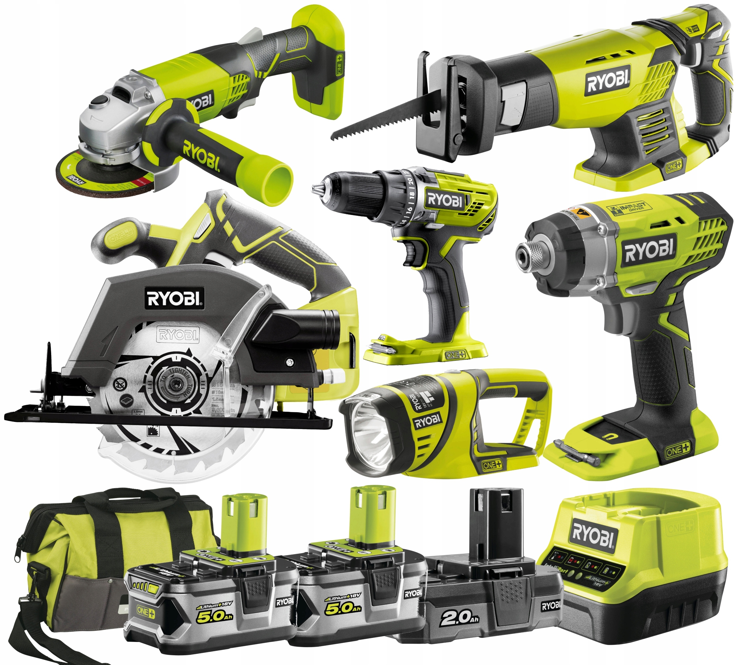 

Ryobi Zestaw Combo 6 Narzędzi 18V 3x Bateria