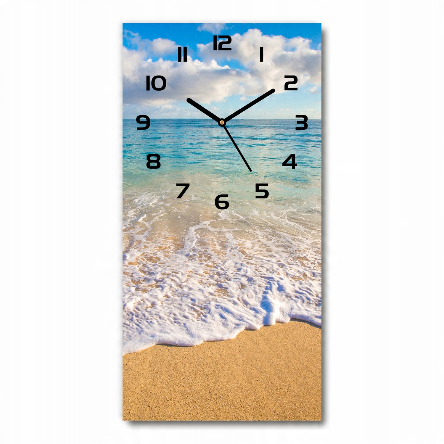 

Zegar ścienny cichy Tropikalna plaża 30x60 pionowy