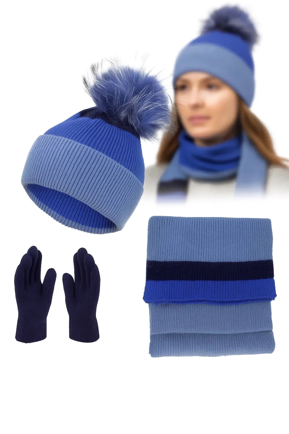 Teplá Dámská Sada W453C Polar Fashion – Čepice Šála Rukavice