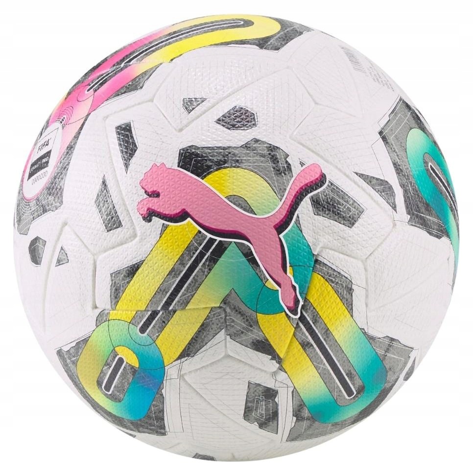 Fotbalový míč Puma Orbita 1 Tb bílo-zeleno-růžový 83774 01 vel. 5