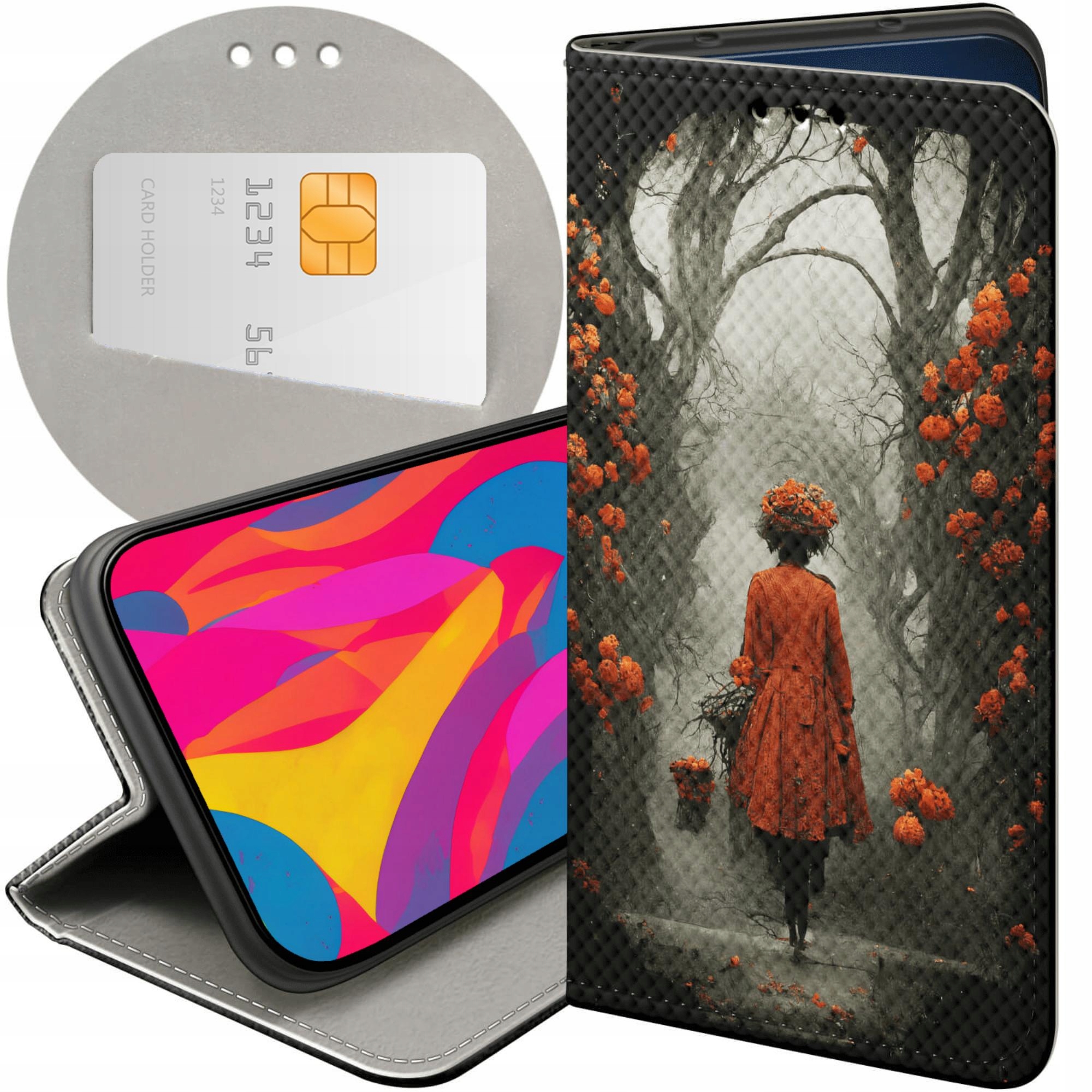 Etui Z Klapką Do Samsung Galaxy J7 2017 Jesień Liście Autumn Futerał