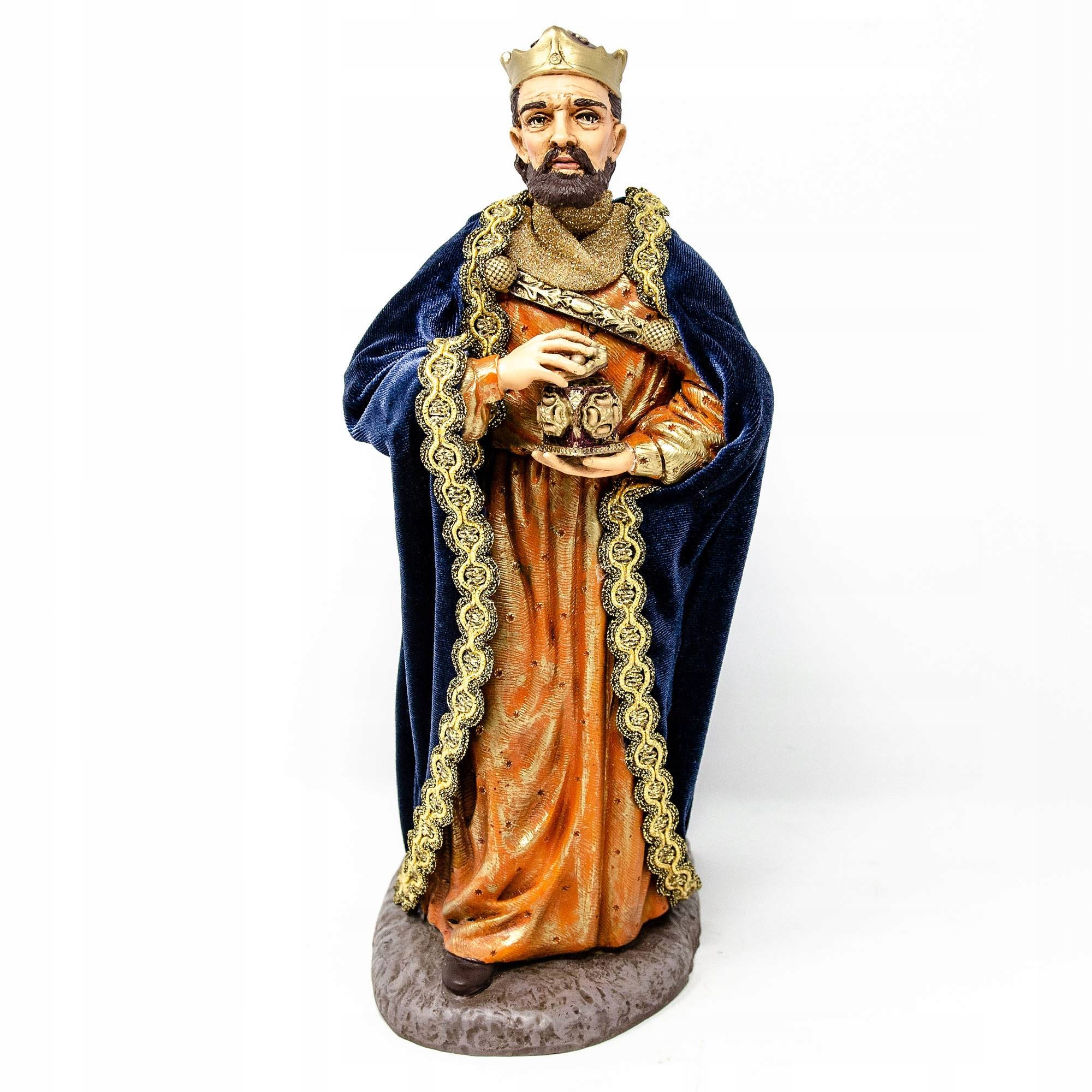 Włoska Pohyblivá Figurka Do Betlehemu „kráľ So Zlatom“ – Pre Postavy S Výškou 30 CM