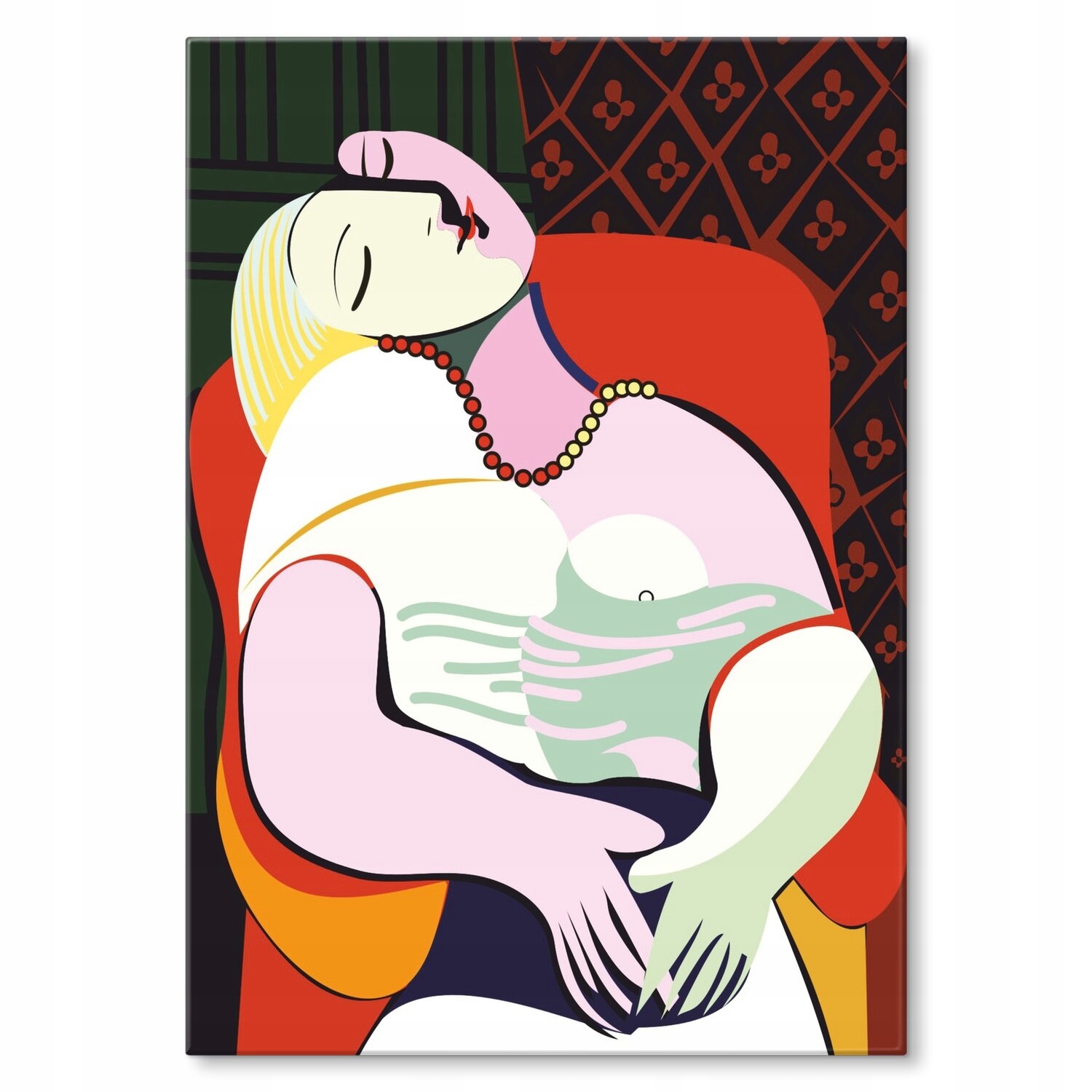 Kovový plakát Korálová žena Šild Plech 42 x 59,4 cm Dárek