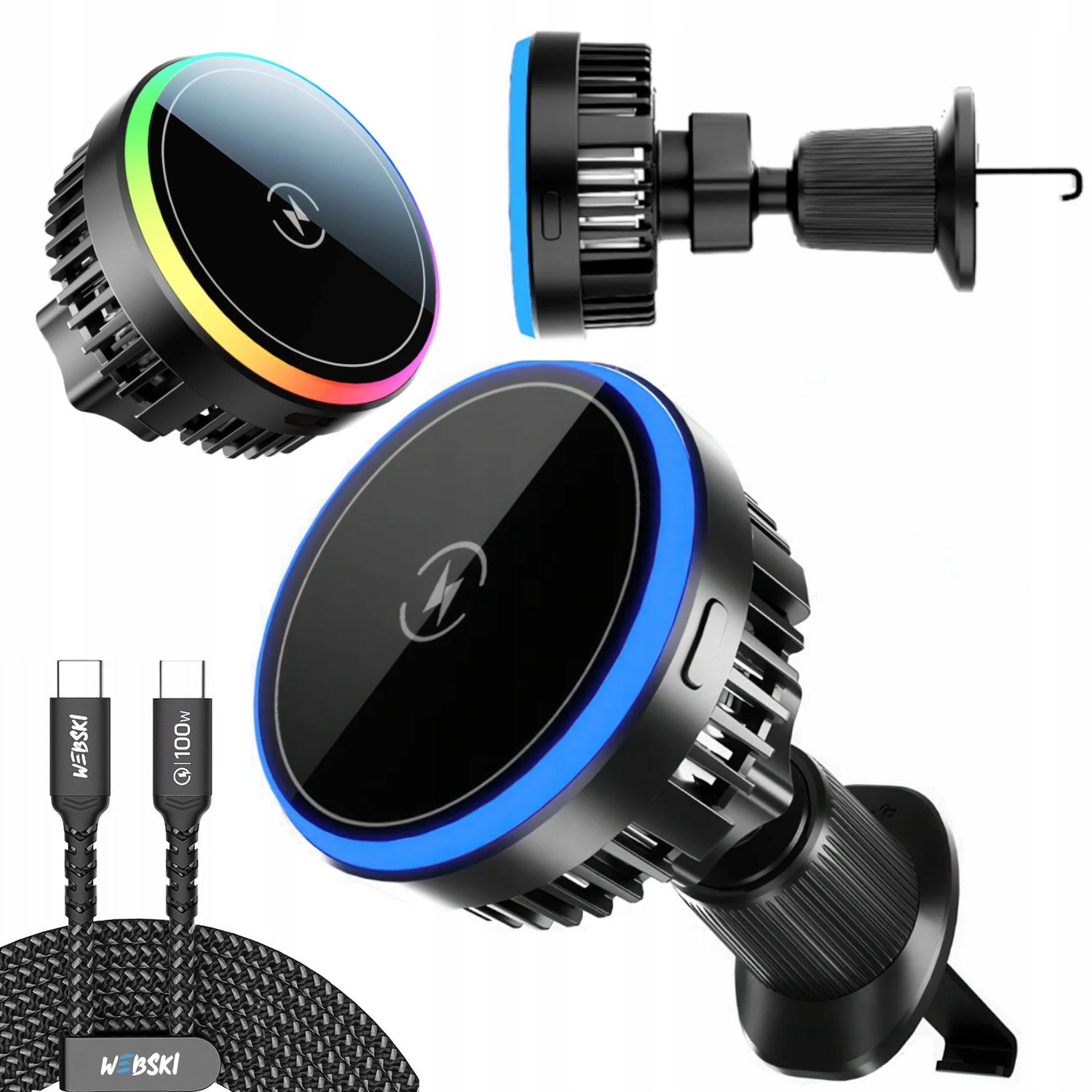 Magnetický Držák Indukční Nabíječka Do Auta MagSafe 15W Kabel