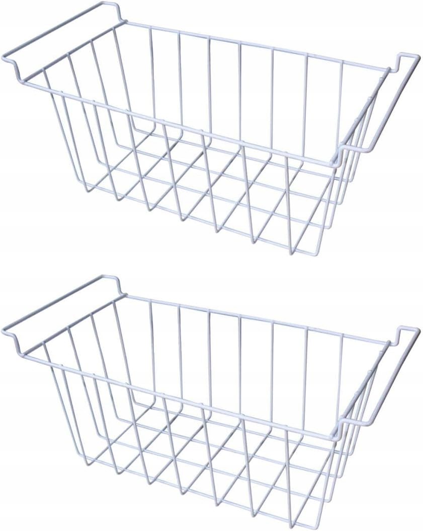 Koše pro truhlicový mrazák Sada 2 kusů Závěsné 375x220x175 mm Bílé