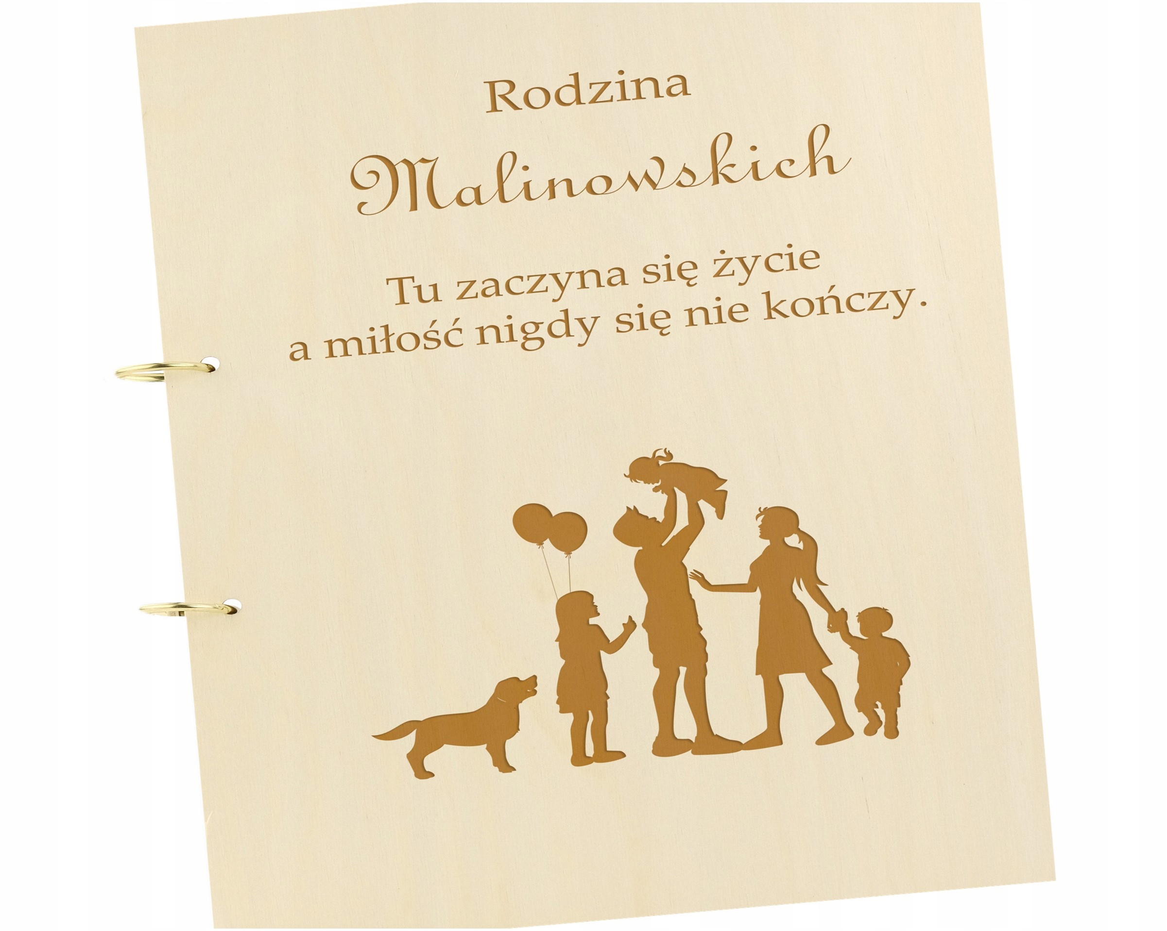 RODZINNE WSPOMNIENIA W OPRAWIE DREWNIANEJ Z GRAWEREM NA LATA