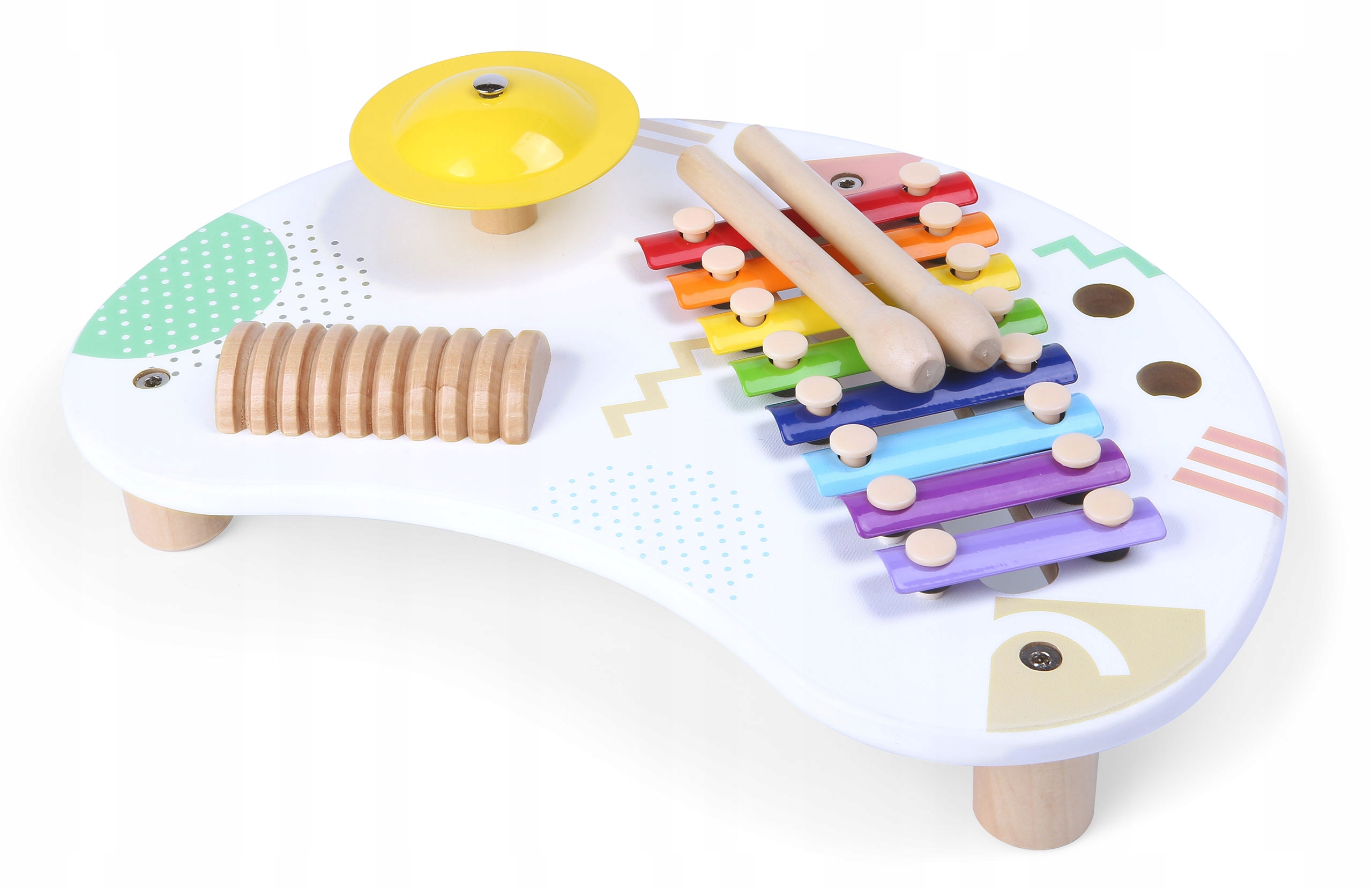 Stolik z instrumentami stół muzyczny cymbałki 18m ECOTOYS