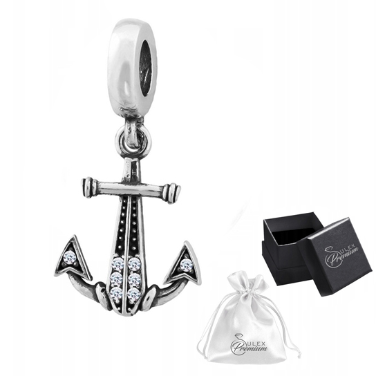 Charms stříbro ryzost 925 Zirkon Kotva