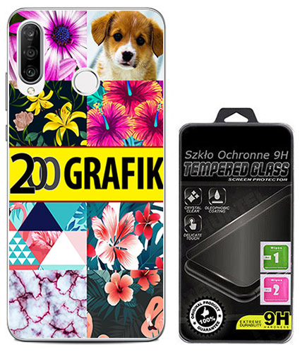 

Etui Cienki Silikon Foto do Huawei P30 Lite Szkło