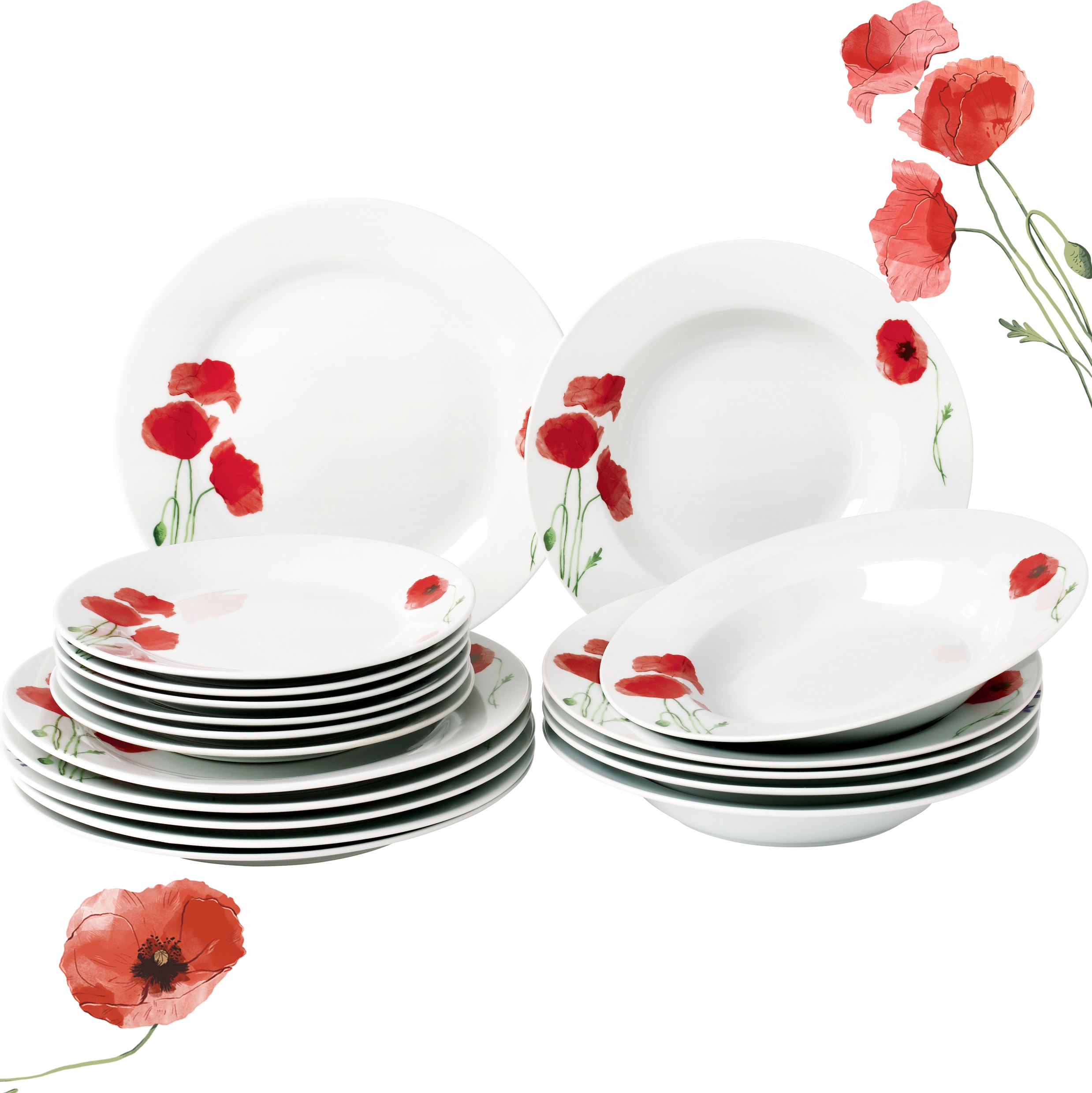 

Komplet Talerzy Serwis Obiadowy Porcelana Maki