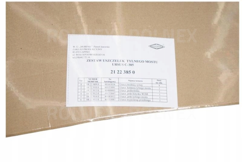 Sada těsnění zadního mostu Ursus C385 Šedá Morpak 21-22-385-0