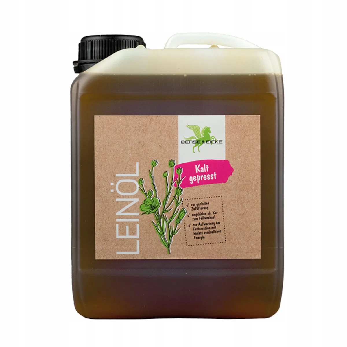 Olej lniany dla koni Bense&Eicke tłoczony na zimno 2500ml