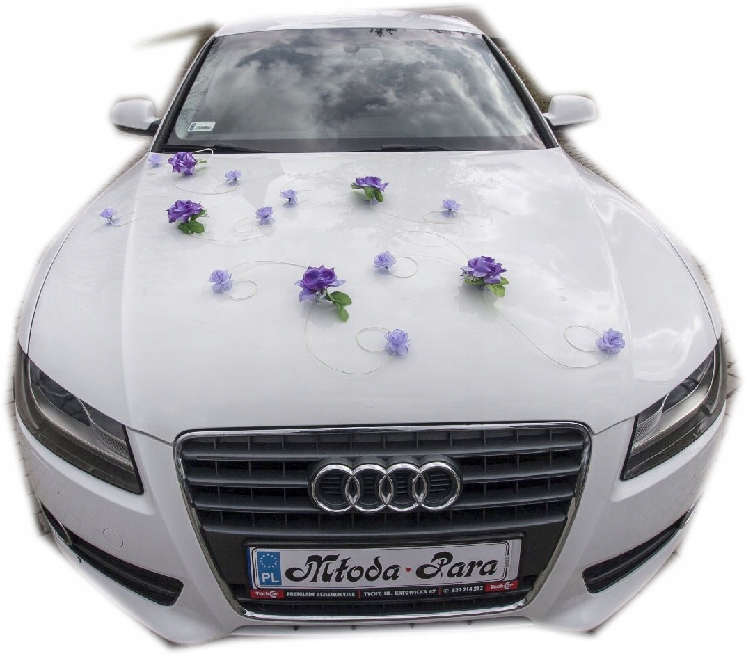 Dekorace na auto, ozdoby na auto na svatbu 150