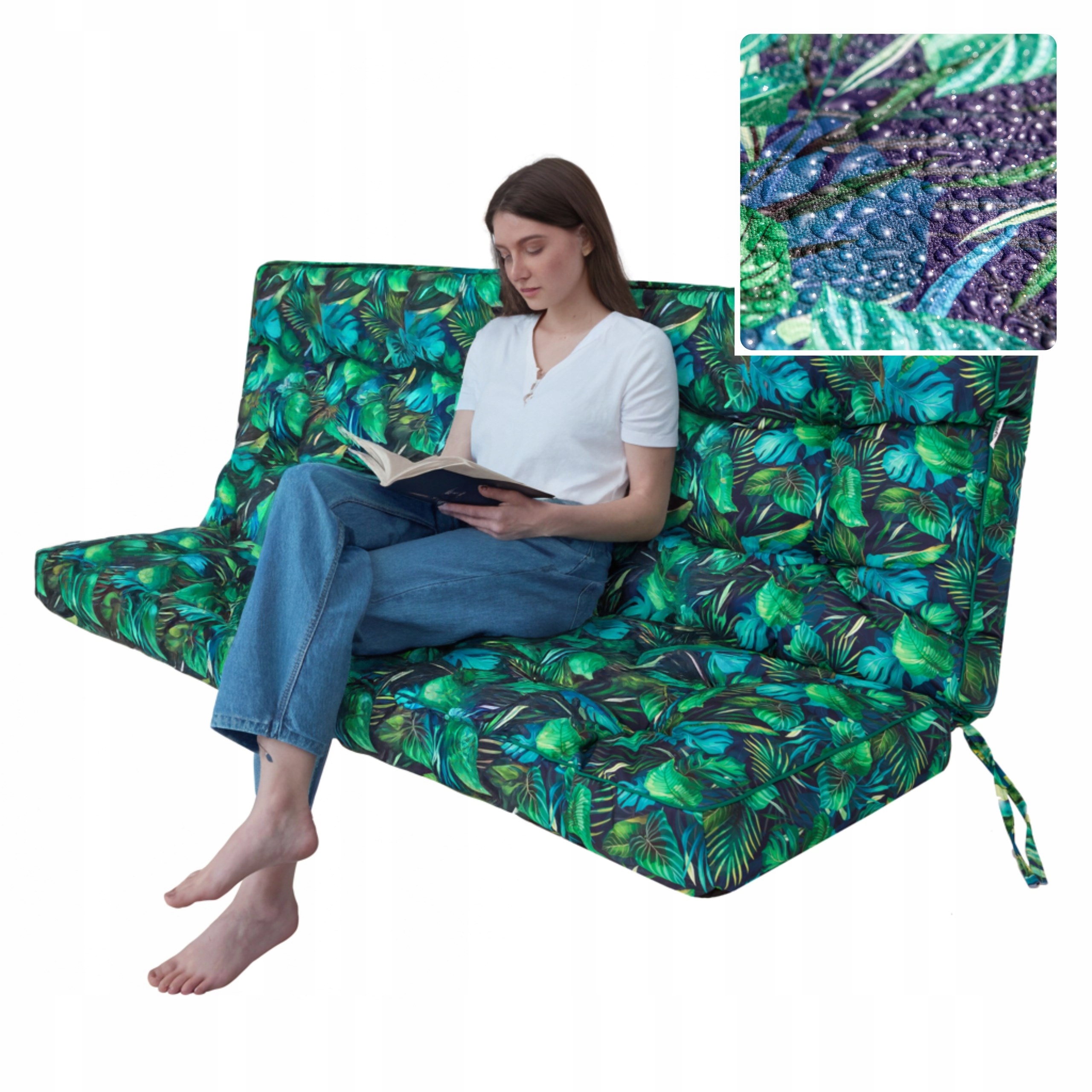 Poduszka Na Huśtawkę Poducha na Ławkę Ogrodową Wodoodporna dla 3 osób 150cm