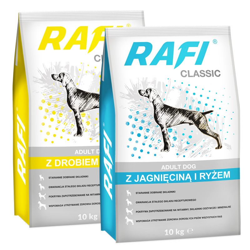 Rafi Classic Sucha karma dla psa z drobiem i jagnięciną 2 x 10 kg