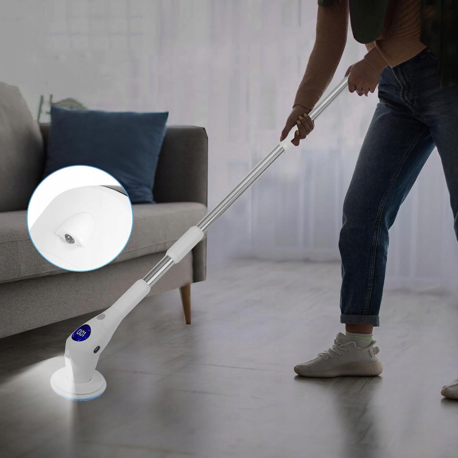 WIELOFUNKCYJNA ELEKTRYCZNA SZCZOTKA DO CZYSZCZENIA Z 8 GŁOWICAMI SZCZOTKI Kolor biały