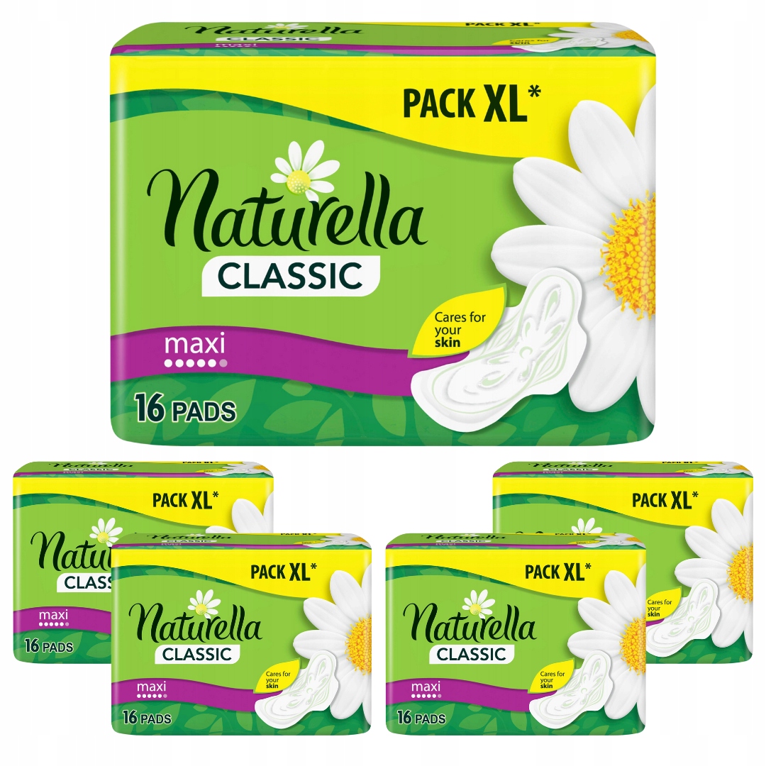 Podpaski Higieniczne Naturella Classic Maxi ze skrzydełkami 16 szt x5