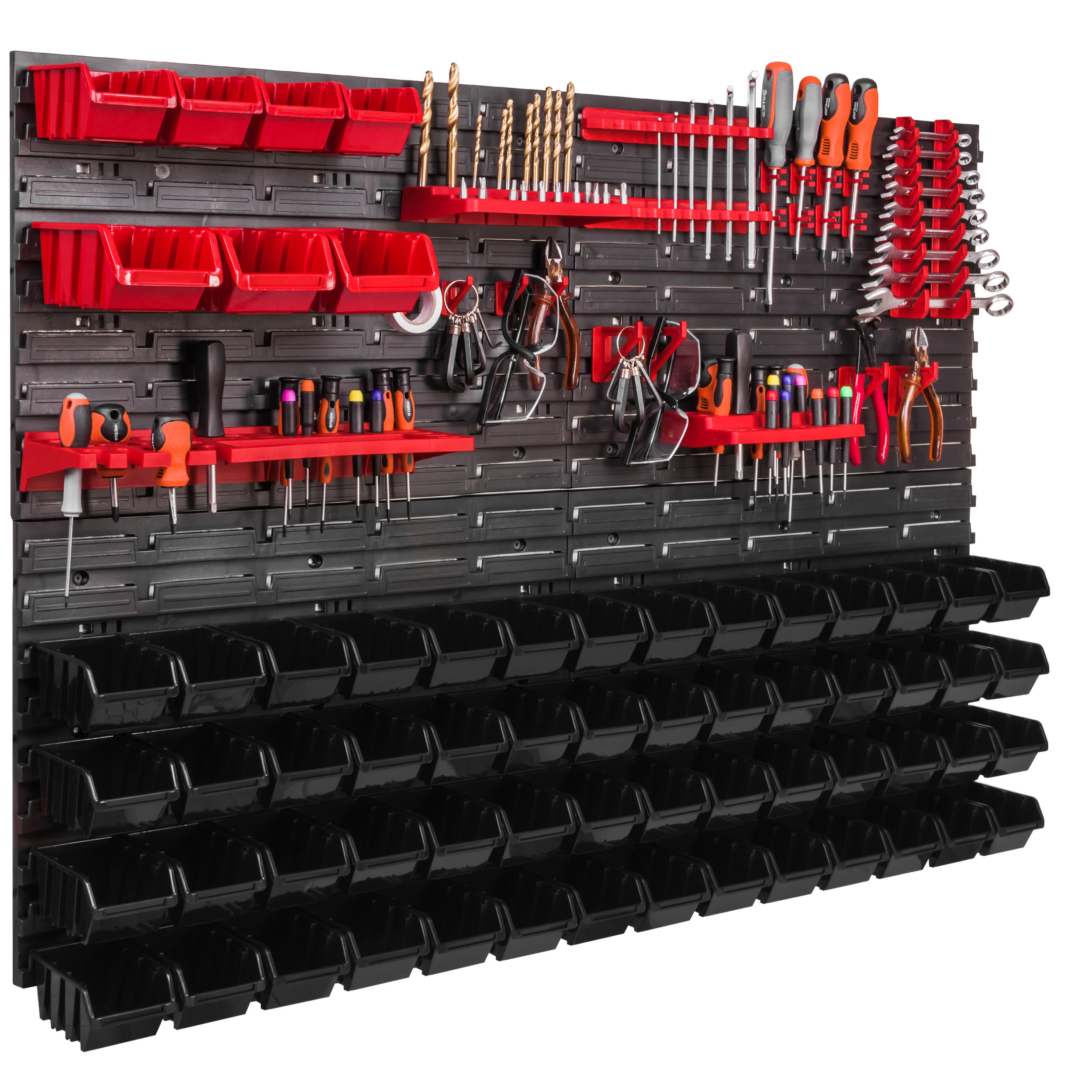 Nástrojová deska 115 x 78 cm, dílenská stěna 63 záchodů, garáž, klíče