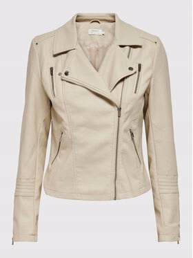 Only Kurtka z imitacji skóry Damskie beżowy 15153079