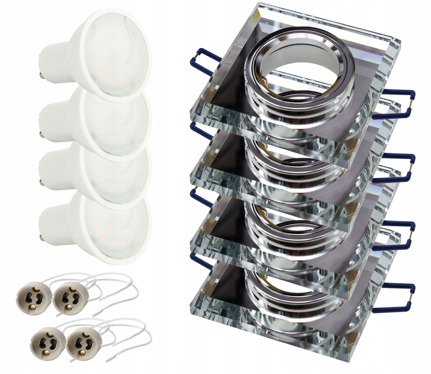 

4x Oprawa halogenowa Led szklana żarówka GU10 5W