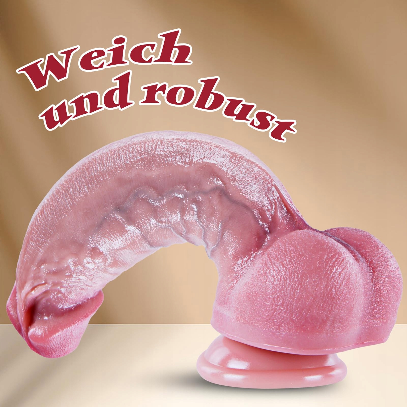 REALISTISCHER Silikonowy Dildo 22cm Z Przyssawką Do Stymulacji G Punktu — miniatura 2