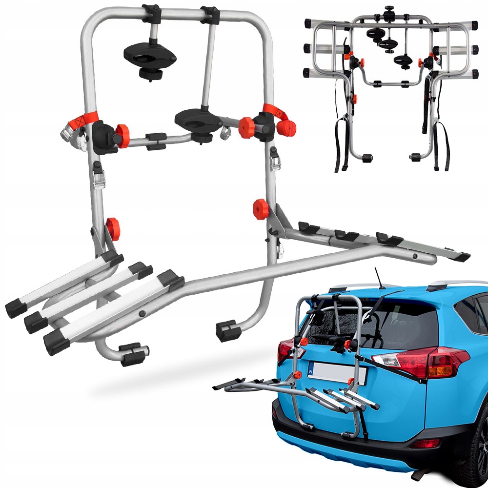 BAGAŻNIK ROWEROWY NA KLAPĘ UCHWYT NA 3 ROWERY AGURI ADVANS 3 UNIWERSALNY