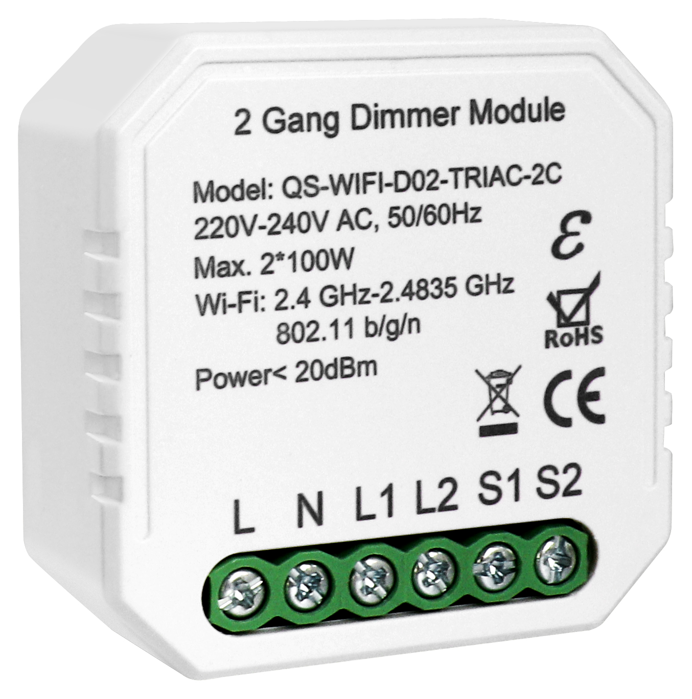 

Ściemniacz dopuszkowy WiFI 2 kanały 2X100W Tuya