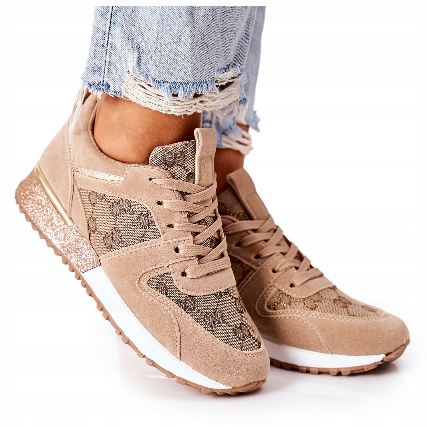

Beżowy Brązowe Skóra ekologiczna Buty News r.40