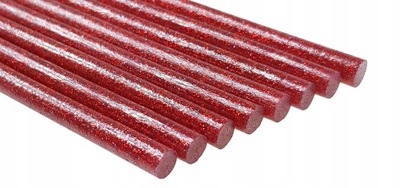 klej do pistoletu 6szt. CZERWONY BROKAT 11x100mm — 3
