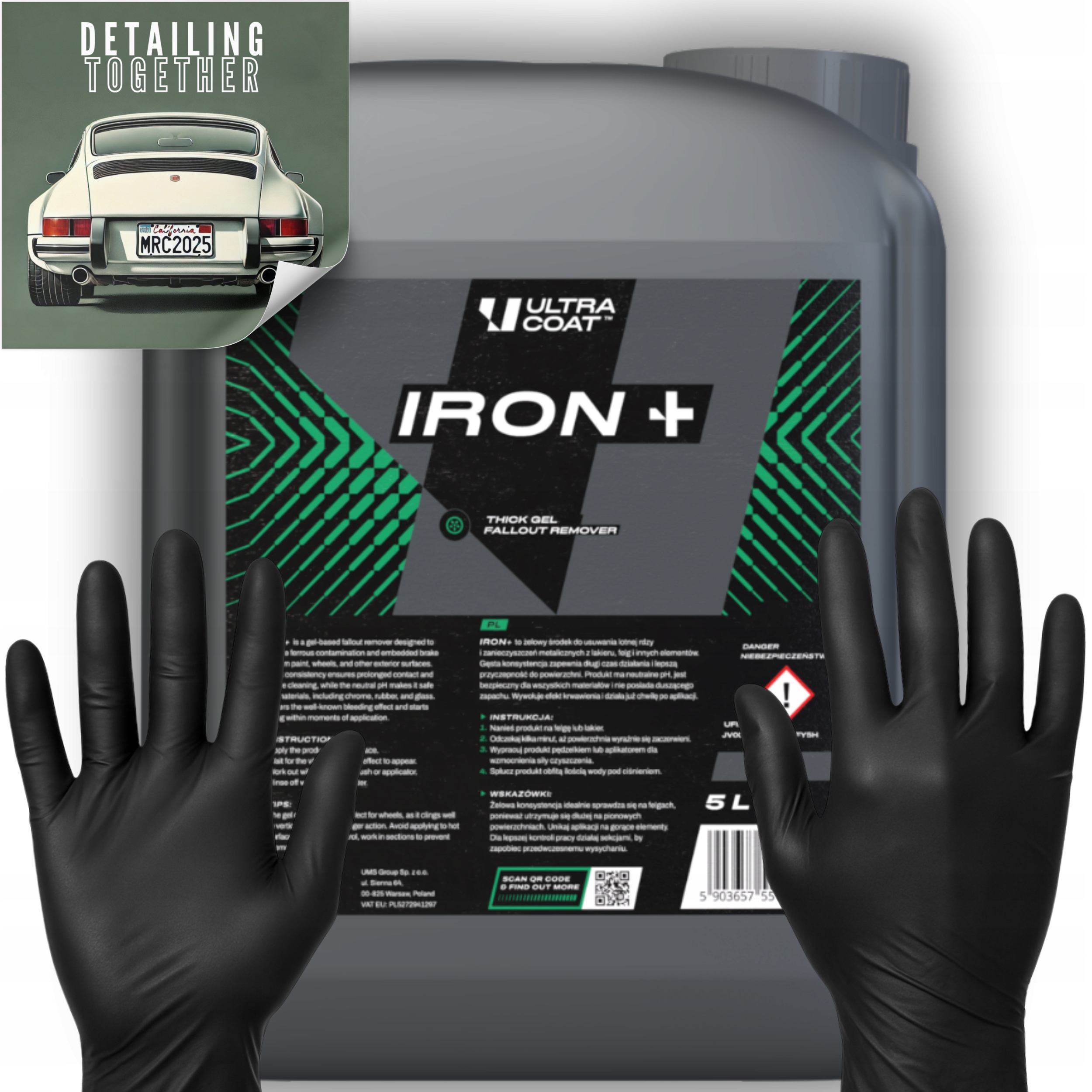 Ultracoat Iron+ Deironizer na lak Krvavý disk odstraňuje hrdzavý povlak 5L