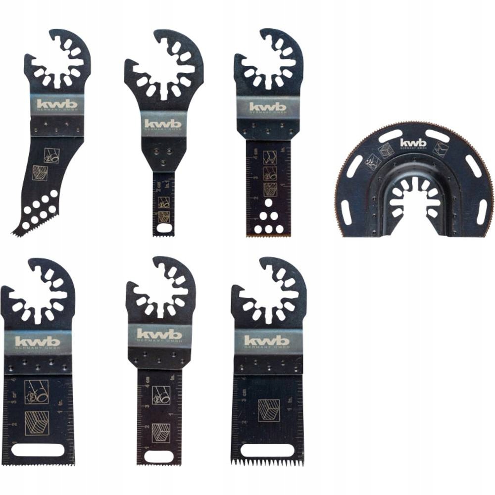Kwb Sada čepelí pro multinářadí, ponorné hlavice a pilové listy Pozor