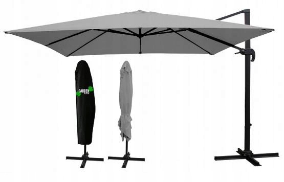 Parasol ogrodowy szary Mini Roma 250x250 cm + pokrowiec