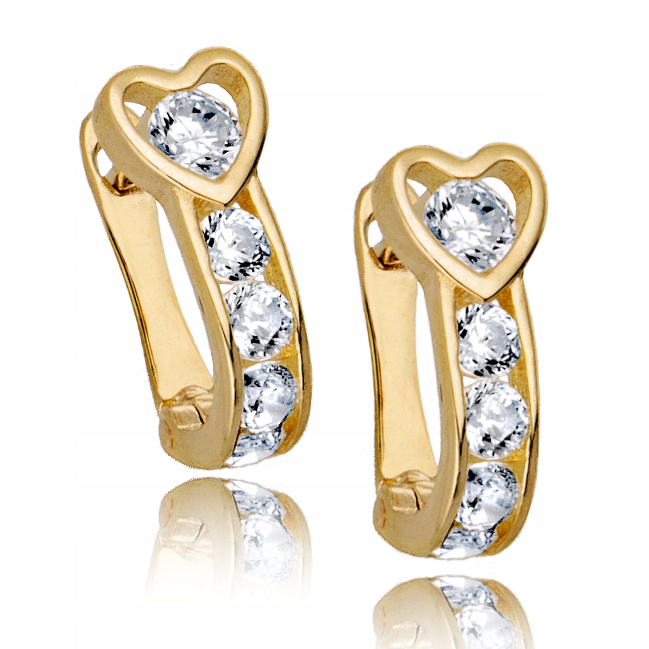 Złote Kolczyki 333 Dziecięce Cyrkonie na Chrzest Marka Euforia