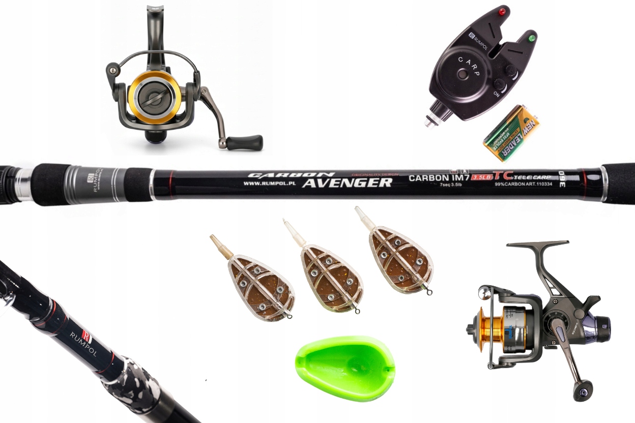 Kaprový Set Avenger 3.9 M 3.5 Lbs Naviják Signalizátor Košíky