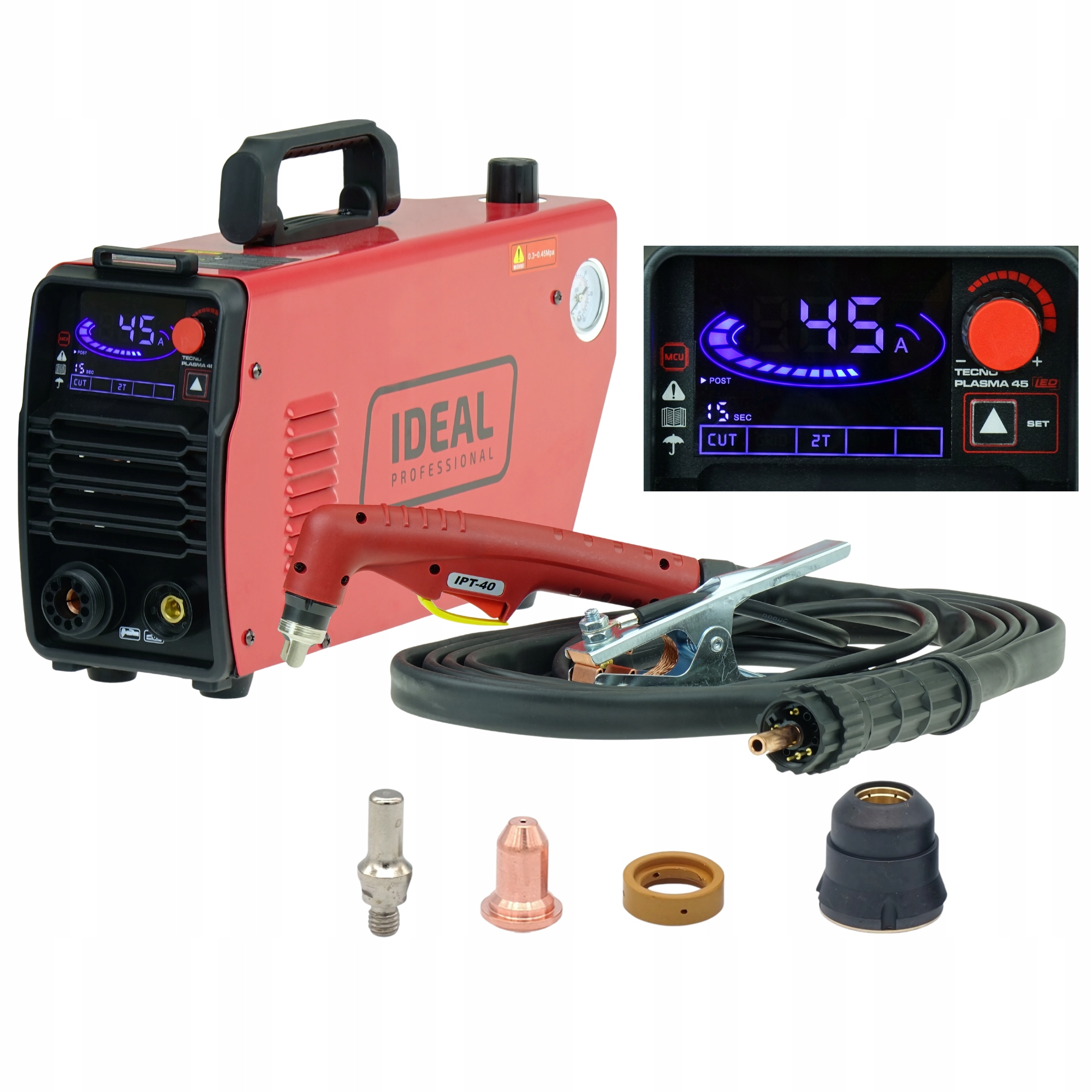 Plazmová řezačka Tecno Plasma 45 Led na kov, 230V, řez až 18 mm