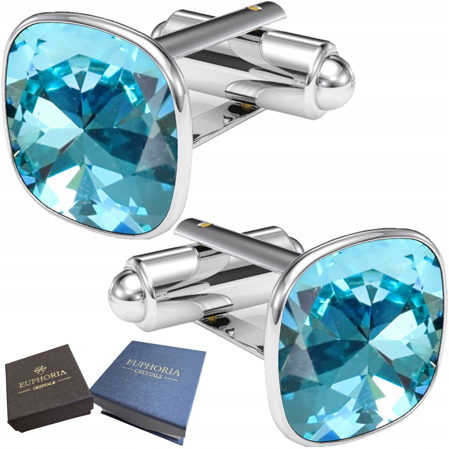 Stříbrné manžetové knoflíčky 925 s krystaly jako Dárek k košili na Svatba