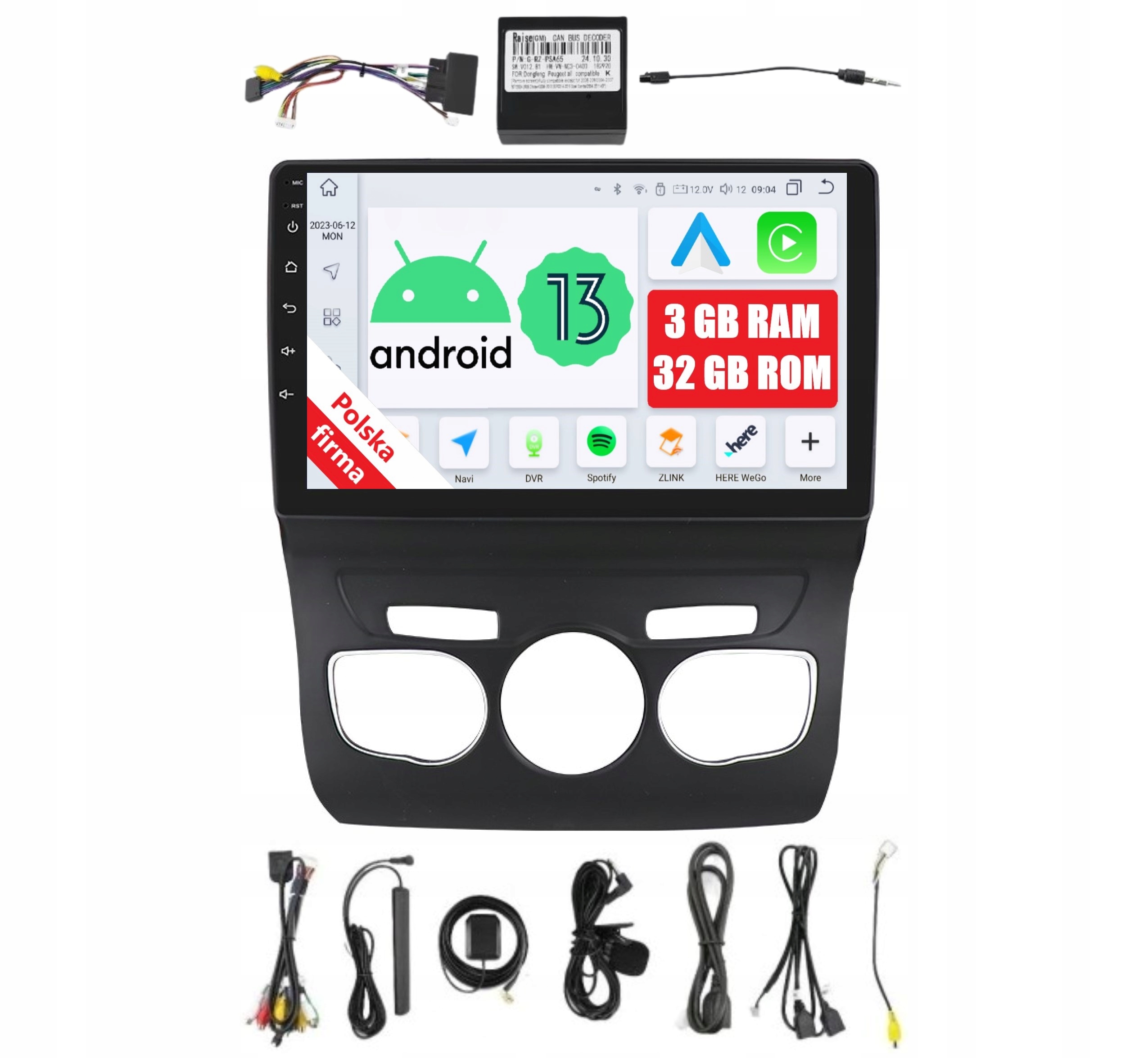 Navigácia Rádio 2DIN Android Citroen C4 II 2 Dsp 3/32 Gb Carplay Lte