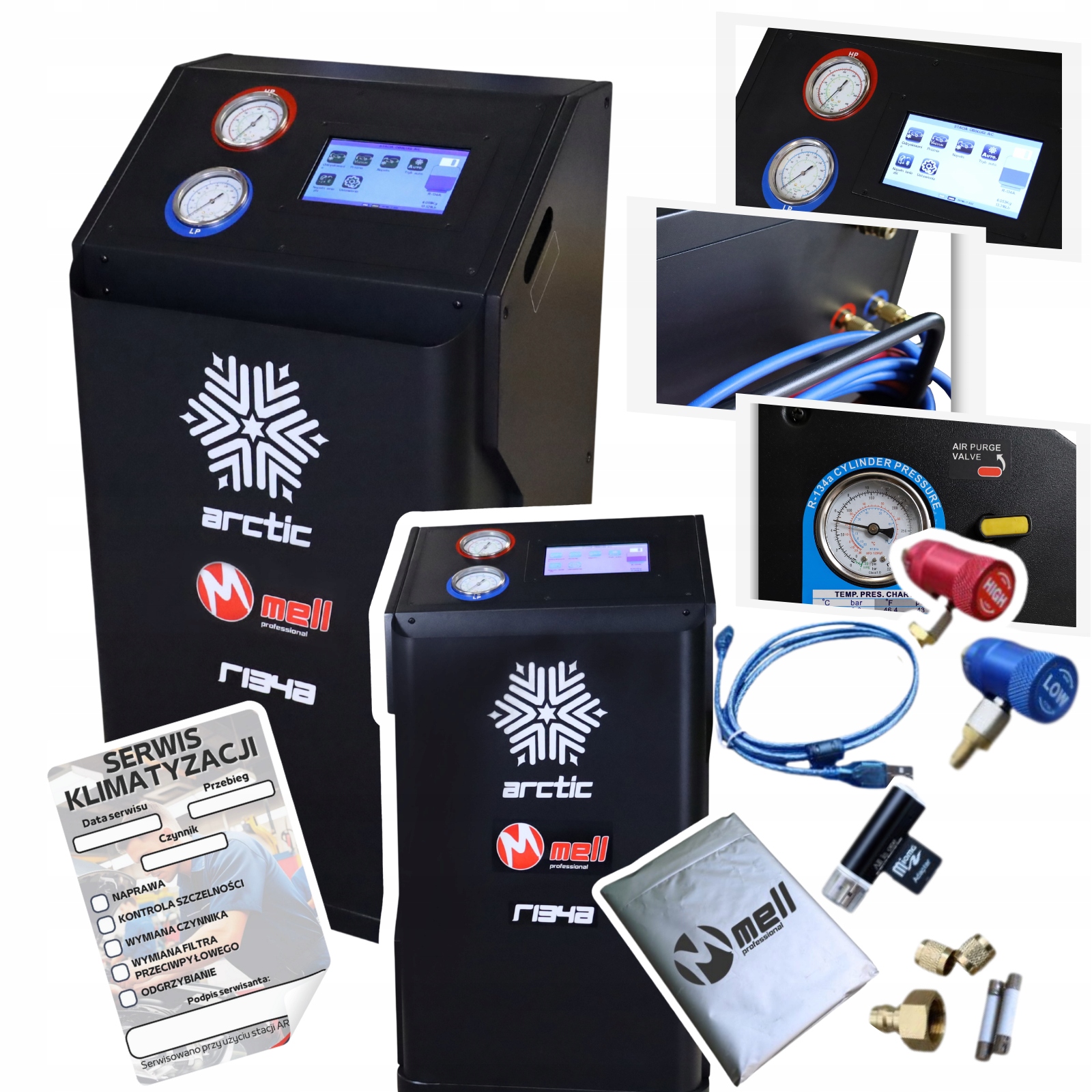 Станция кондиционирования воздуха Mell Pro ARCTIC торговый автомат R134a / r1234yf сенсорный экран