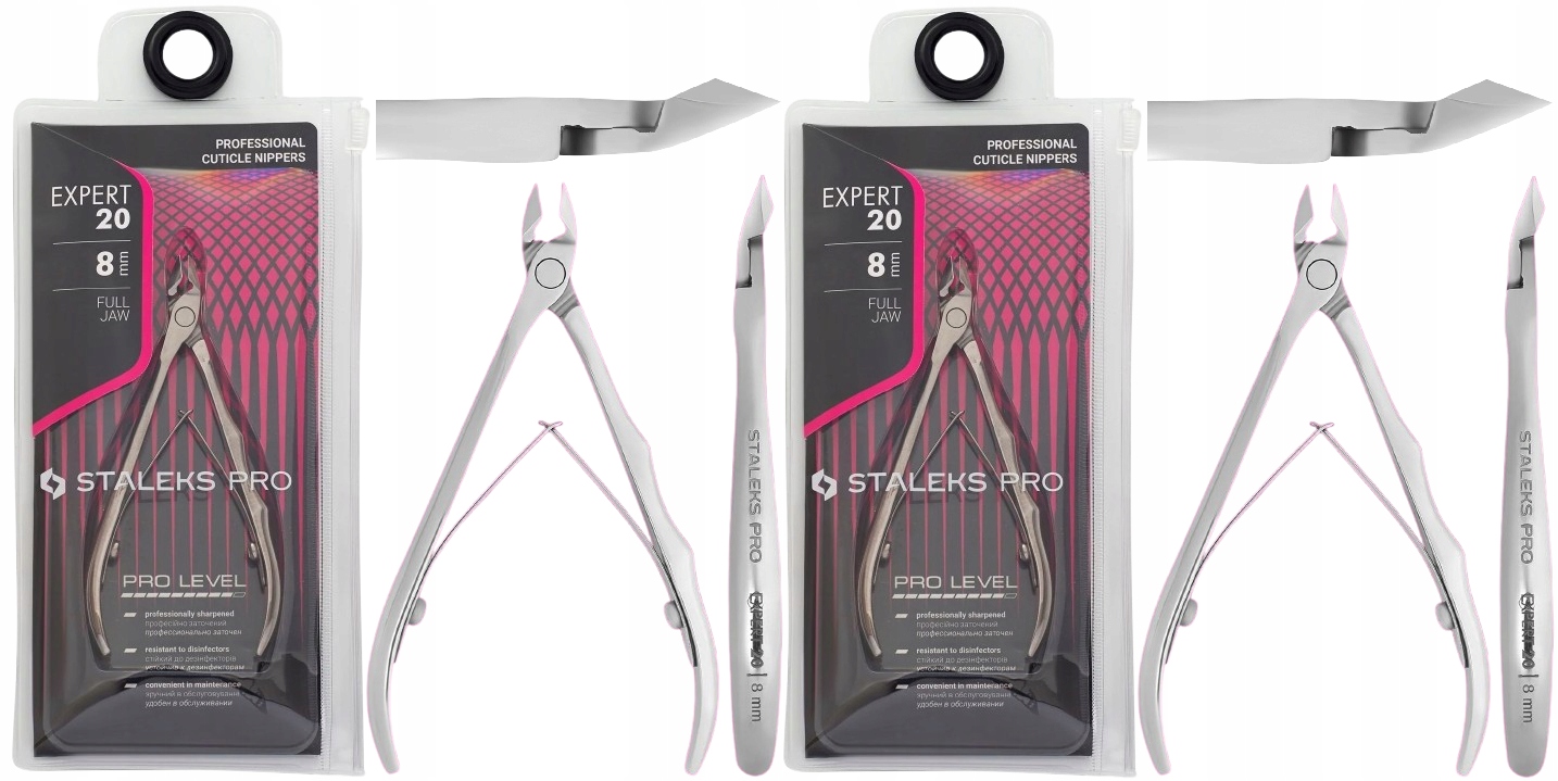 2 kusy Profesionální kleště na kůži Expert 20 8 mm Staleks S jistým úchopem