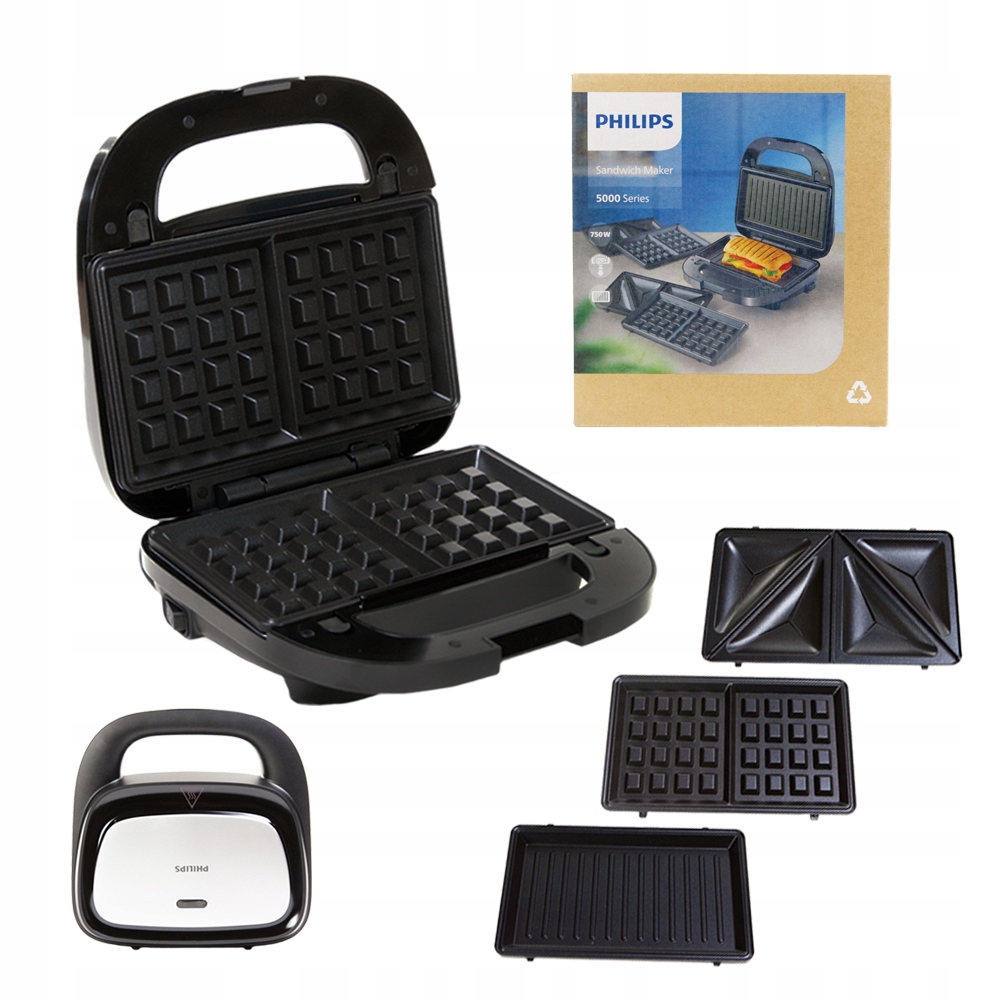 Opiekacz Philips HD2350/80 Seria 5000 do kanapek panini gofrów 750W czarny