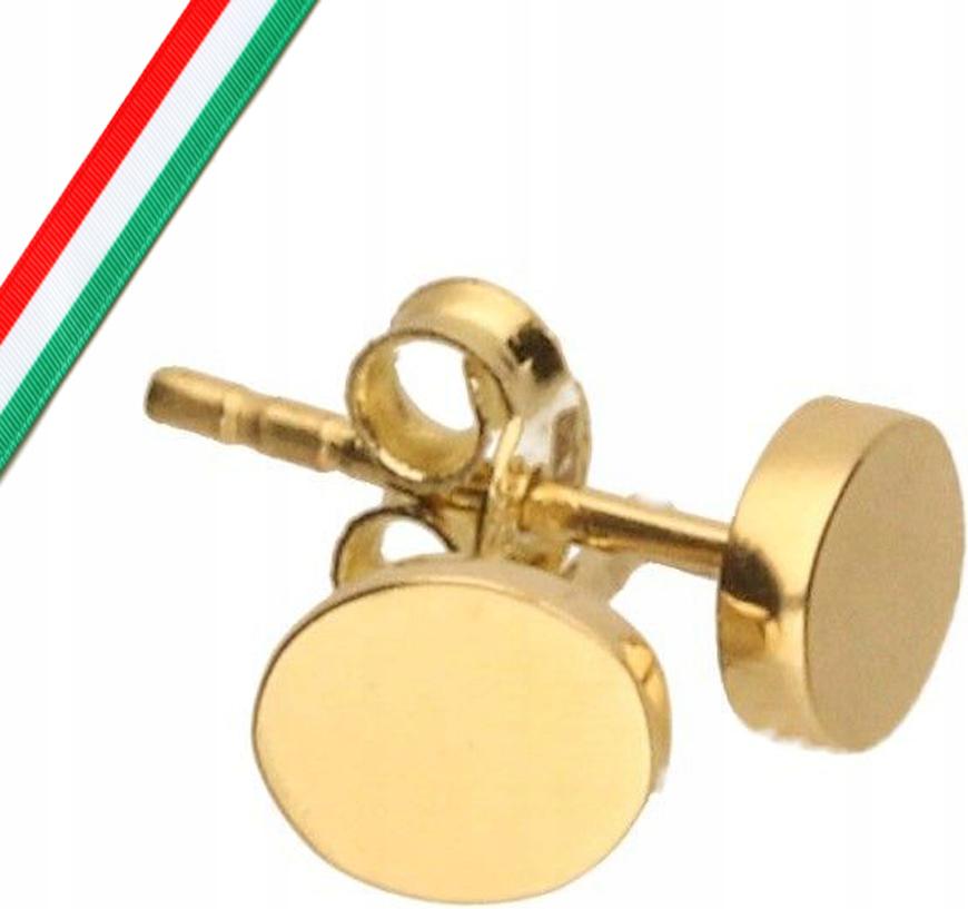 Zlaté náušnice 585 jemné hladké oválky 0,88g moderní vzor 14k módní