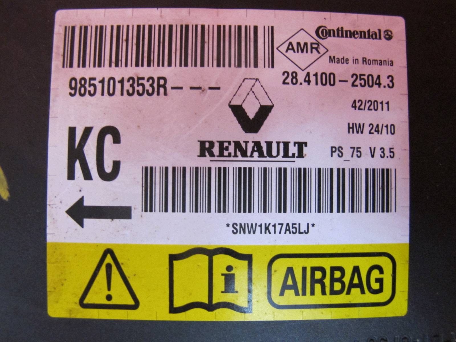 RENAULT MEGANE 3 III module control unit SENSOR airbag 985101353R