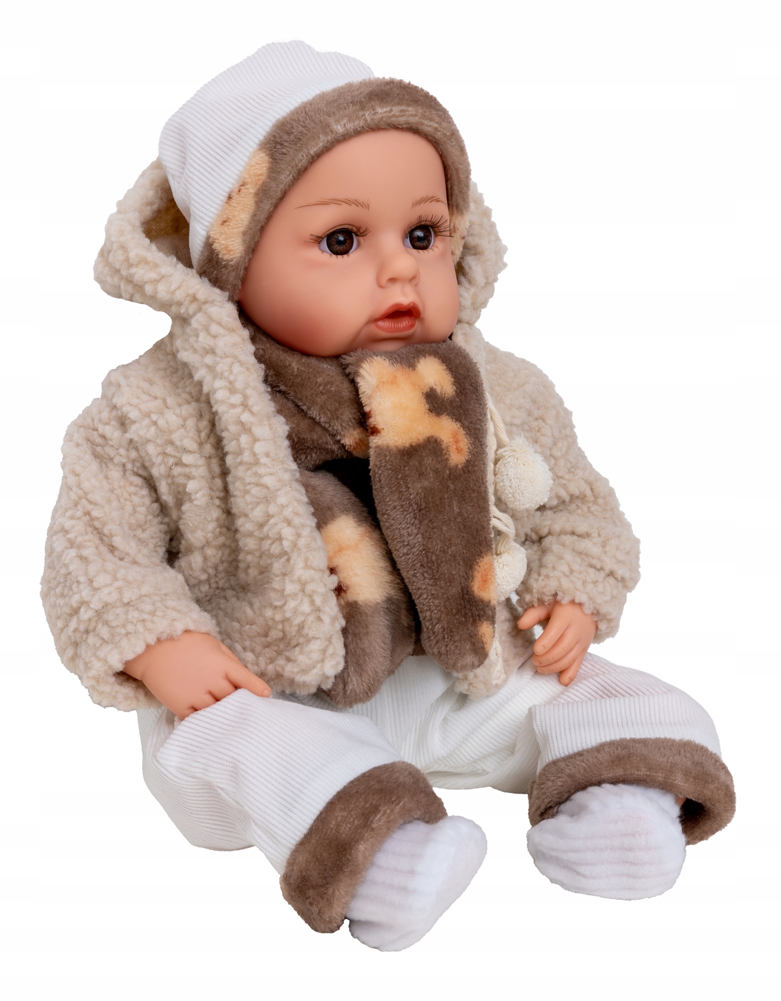 INTERAKTYWNA LALKA BOBAS MÓWI I ŚPIEWA PO POLSKU duża 45cm + smoczek Doris Certyfikaty, opinie, atesty CE