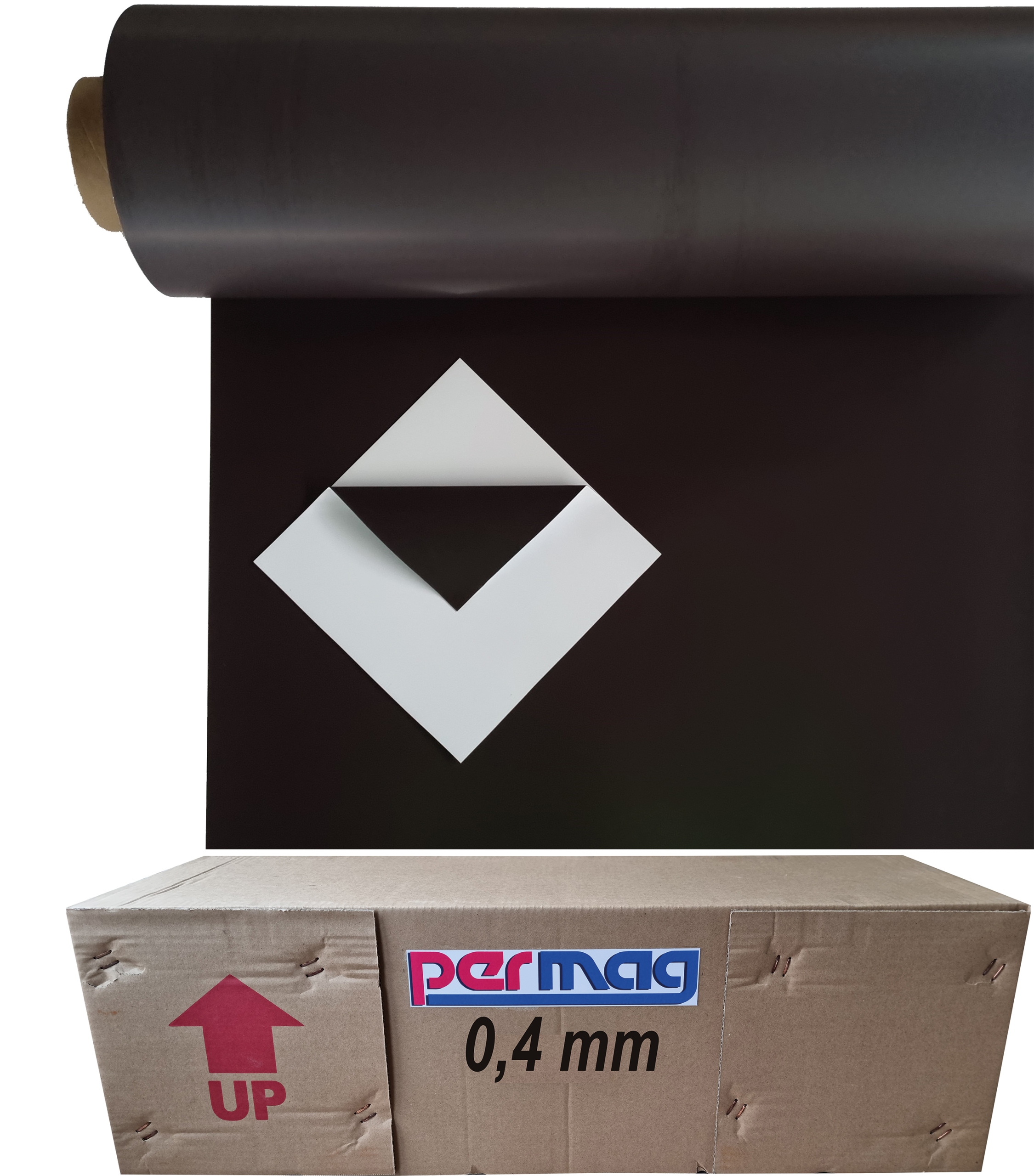 

Folia magnetyczna 0,4mm 100x61 magnes plain czarna